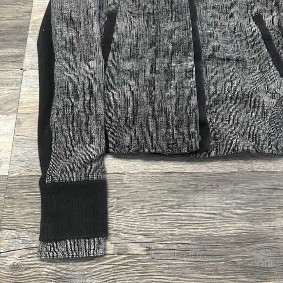 Lululemon To Class Black Grey Womens 8 Button Stretch French Terry Hooded Jacket - Picture 3 of 10